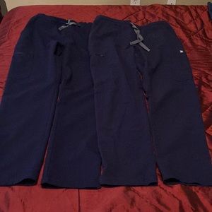 2 small navy Figs scrub pants
